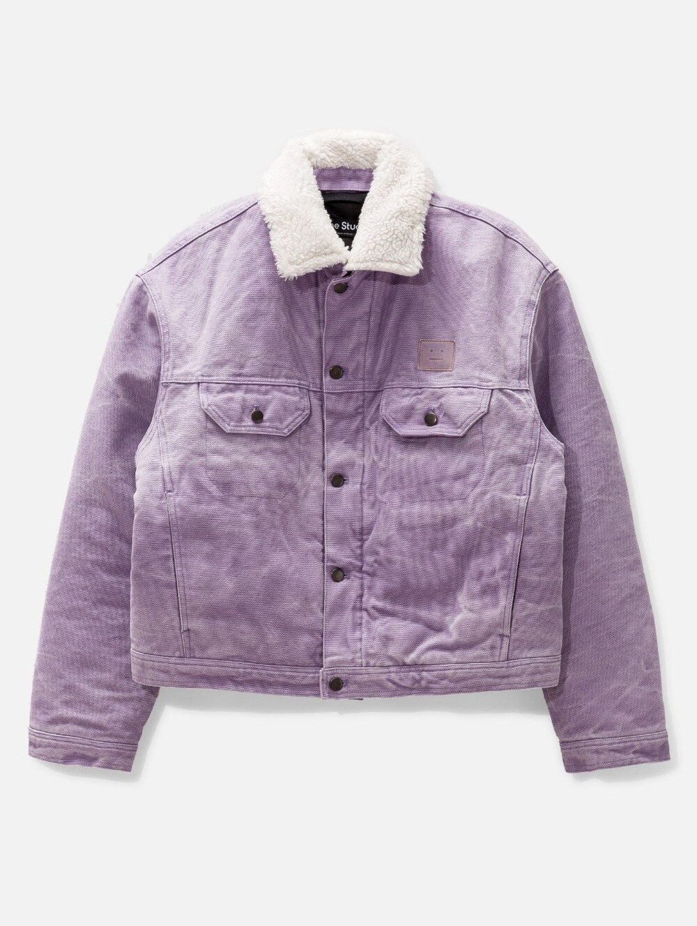 Acne Studios Orsan Padded Canvas Face Jacket Smoky Purple Sherpa Collar XL